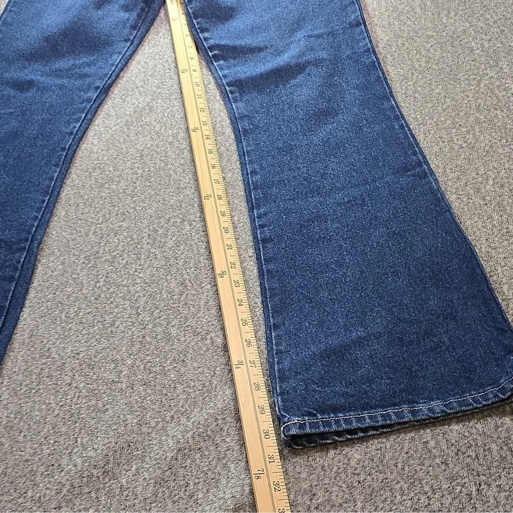 Paris Blues Girls Flared Blue Jeans 100% Cotton Denim Studded Pockets Size 7